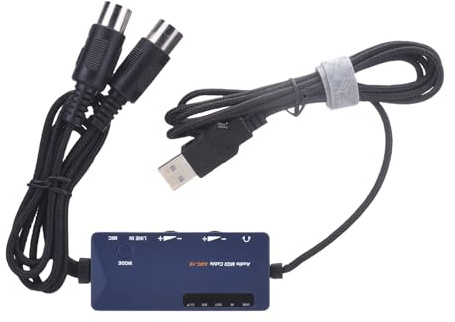 Annadue Cavo MIDI USB Adattatore di Interfaccia di Alta qualità per una Connessione Perfetta con Effetti Riverbero/coro, Blu, 2 M (Interfaccia da MIDI a USB A)