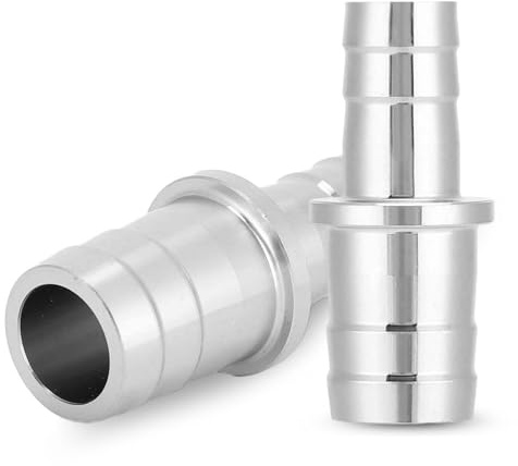 Pssopp Aquarium-Gummi-Adapter, Gerippter Schlauch, 2 Stück, Aquarium-Wasserrohr-Adapter, Erosionssicher, Effiziente Installation, Edelstahl-Verbindungsverbinder für -Schlauchrohre