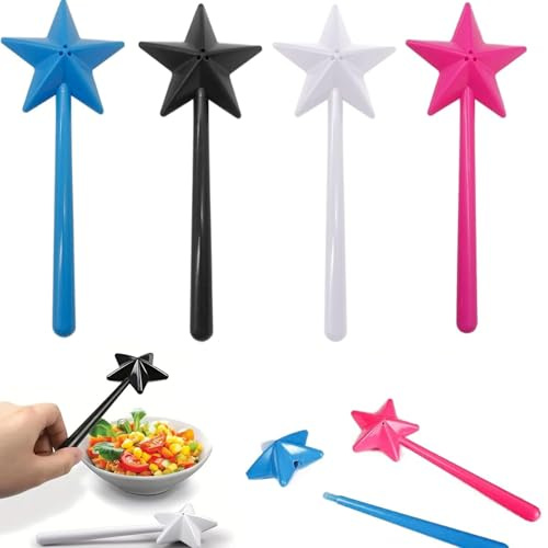 GWEOR 4 Piezas Salero y Pimentero de Varita Mágica con 3 Orificios, Set de Dispensadores de Especias Creativos en Rosa, Azul, Negro y Blanco, Accesorios de Cocina Originales para Decoración de Mesa