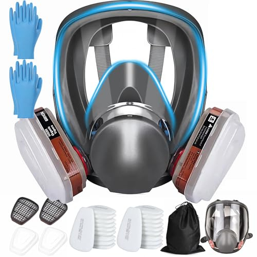 SGTBLV Full Face Respirator Mask,Reusable with Filters,for Spray Paint,Welding(Model-A)