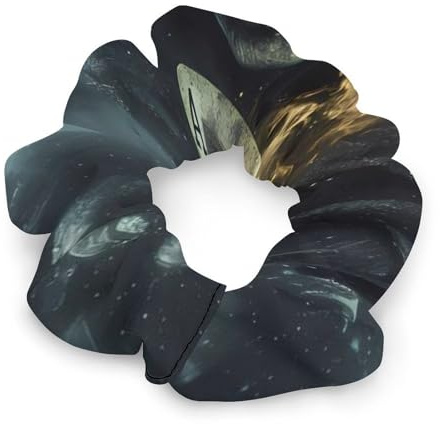 Skeleton Holding Aces-of-Spades Cute Satin Scrunchies for Women Soft Thick Hair Bands Scrunchies Elastic Ponytail Holders