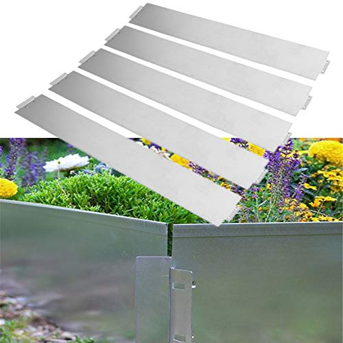 HENGMEI Rasenkante Flexibel 10m Metall Beetumrandung Mähkante Palisade Beeteinfassung, LxH: 100 x 15 cm, Verzinkt Beetabgrenzung Gartendekorativ, 10 Stück, Silber