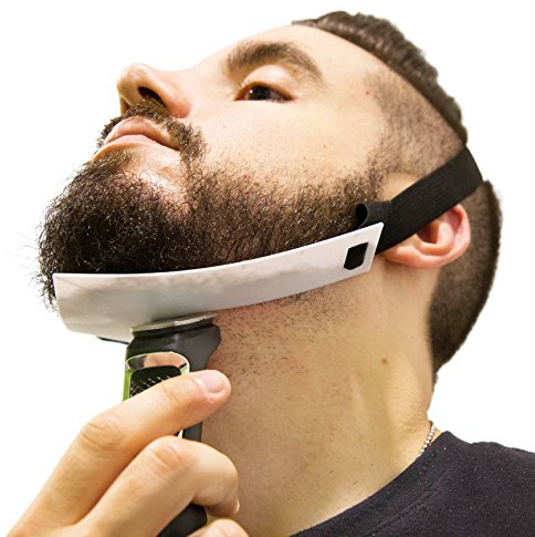 Aberlite Beard Shaping Tool - FlexShaper Neckline Shaper - Hands-Free & Flexible - The Ultimate Neckline Beard Shaping Template (White) - Beard Trimmer Guide - Lineup Stencil Kit