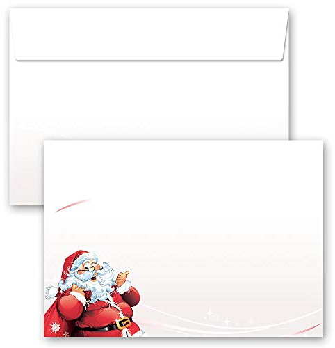 25 Briefumschläge BRIEF AN DEN WEIHNACHTSMANN Weihnachten DIN C6 (162x114 mm) | Paper-Media