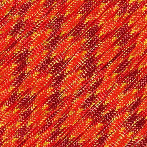 West Coast Paracord Mehrfarbiges Nylon-Seil, Militär-Paracord 550 Typ III, 7 Stränge – 30 m lange Stränge (Feuerrekorder)