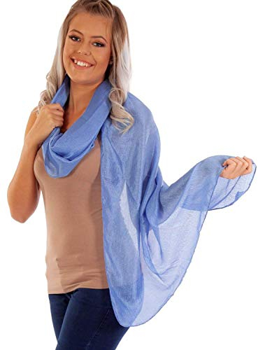 DOLCE ABBRACCIO by RiemTEX ® Schal Damen PRIMA DONNA Stola Tuch aus Wildseide in frischem Blau Tücher in 31 Uni Farben Halstücher Seidentuch Schals Damen Halstuch Seidenschal (Himmelblau)