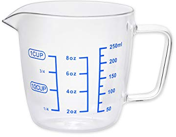 SCSpecial Vaso medidor Vaso medidor 8.8oz Vaso de báscula multiusos para líquido, 1 vaso