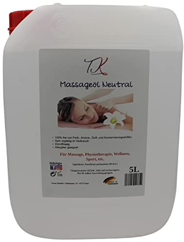 5L Massageöl Neutral für Massage, Wellness, Physiotherapie, SPA. Pharm. Qualität DAB/Ph. Eur.