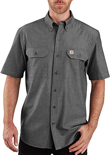 Carhartt Men's Fort Loose SS Shirt, Black Chambray, X-Large