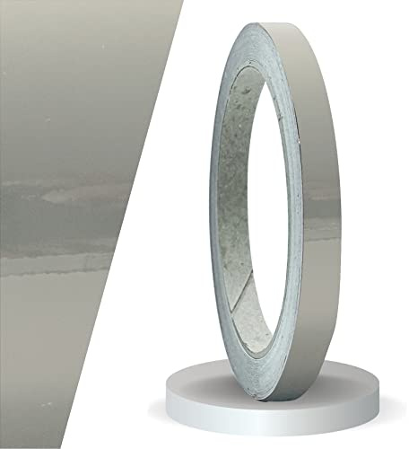 siviwonder Zierstreifen grau Mittelgrau RAL 7042 Glanz in 10 mm Breite und 10 m Länge Folie Aufkleber für Auto Boot Jetski Modellbau Klebeband Dekorstreifen Grey verkehrsgrau