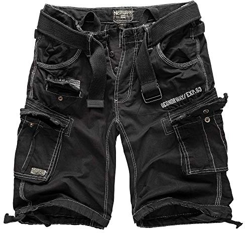 Geographical Norway Cargo Shorts Kurze Hose Bermuda mit Gürtel Short Hunter im Bundle mit UD Bandana