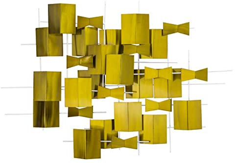 KunstLoft Wanddeko Metall | 100% HANDGEFERTIGT | 95x67x9cm | Wandbild Metall 'Bebende Emotionen' | Abstrakte Skulpturen | Schwarz Gold | Wandskulptur | Metalldeko Wand Wohnzimmer
