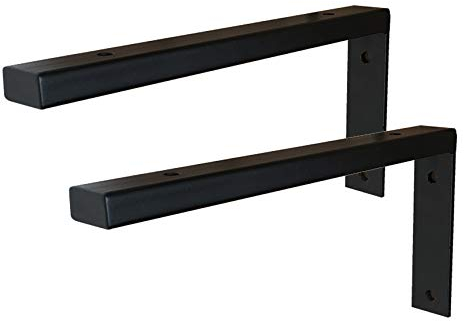LLPEIJIE026 Regalträger L-Form,Regalhalterung aus Eisen Regalkonsole Wandregal,Regal Unterstützung Wandkonsole Regalhalter Schwerlastträger für Wandregal Warehalter,Schwarz,2 Stück(20cm)