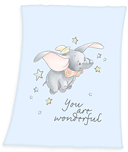 Disney Dumbo Couverture douillette en flanelle pour bébé 75 x 100 cm
