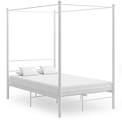 SKM Himmelbett Weiß Metall 140x200 cm