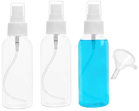 Symba Plastic Spray Bottle 100 ML - Refillable, Leak-Proof, Fine Mist Atomizer for Travel, Cosmetics, Hair, and Cleaning (Pack of 3)