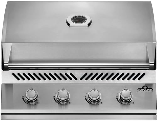 Napoleon Built-In 500 Series 32-Inch Built-In Gas Barbecue Grill Head - BI32NSS - Marine Grade Stainless Steel, Natural Gas, 4 Main Burners, 7.5 mm Stainless Steel Grids, Dual Level Stainless Steel Sear Plates