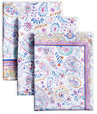 Maison d'Hermine Küchenhandtuch 100% Baumwolle (50 cm x 70 cm, Set von 3) | Küchenhandtücher Tischgeschirrtücher zum Muttertagsgeschenke Reinigen Buffetpartys Hochzeiten Frühling/Sommer - Indian Floral