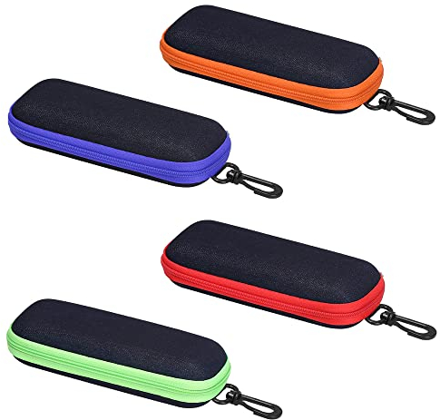 4 Stück Weiche Brillenetui, Brillenetui Hardcase, Tragbare Harte Brillenetui, Brillenetui Box, tragbar, Reise, weich, Sonnenbrillenbeutel für Damen, Herren, Kinder