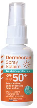 Lote de 15 protectores de aerosol solar SPF50+ – Cara y cuerpo – Fórmula Ocean Friendly – Resistente al agua – Para toda la familia a partir de 3 años – Fabricado en Francia – 50 ml