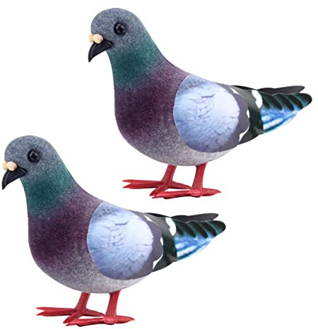 Artificial Simulated Foam Birds, Simulation Foam Pigeon Model, Mini Home Decoration Garden Ornaments for Wedding Miniature Imitation Animal Fake Pigeon(light grey 2pcs)