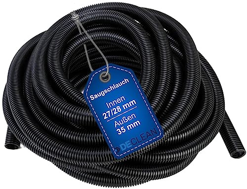 DeClean Saugschlauch 27-28 mm Absaugschlauch Schlauch Universal Meterware Elektrowerkzeuge, Säge, Schleifgerät Länge 10 Meter