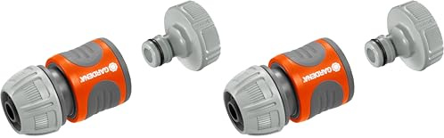 Gardena Pumpen-Anschlusssatz: Schlauchkupplung zum schnellen Anschluss von 13 mm (1/2 Zoll)-Schläuchen an Pumpen mit 33,3 mm (G 1 Zoll)-Außengewinde (1750-20) (Packung mit 2)