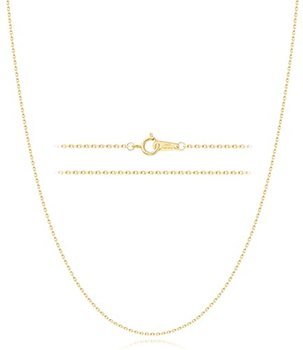 Gacimy Chain Necklace for Women 14K Real Gold Plated, 1.5mm Thick Gold Over 925 Sterling Silver Cable Necklace for Women, 18 Length with 2 Extension Chains