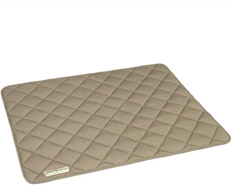 HOUND & NATURE Öko Hundedecke Davos - weiche Hundematte waschbar, gepolsterte Thermodecke für Hunde, hygienisch, robust & nachhaltig (M - 80x60 cm, Taupe)