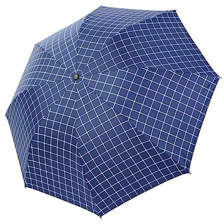 Golfschirme Faltende Regenschirme, Automatischer Sonniger Regenschirm, Kreativer Faltbarer Sonnenschirm, Schwarz-weiß Kariertes Schwarzes Band Familien Regenschirm ( Color : Blue , Size : 28*10cm )