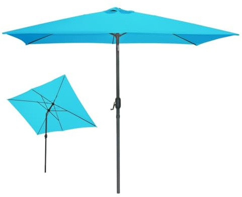 PRICE FACTORY just for you Parasol inclinable rectangulaire Turquoise 200x300x250 cm – Toile 180 g/m² déperlante