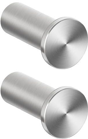 SAYAYO Ganci Accappatoio Bagno in Acciaio Inox Gancio Appendiabiti, Appendi Strofinacci Cucina Ganci da Parete Appendi Accappatoio Bagno Capacità Carico 15 kg, 2 Pezzi, Argento