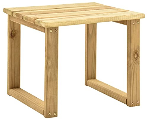 SDWEHO7 Gartentisch mit Holzplatte, Outdoor Tisch Beistelltisch Kaffeetisch Teetisch Balkontisch Wetterfest, 30x30x26 cm