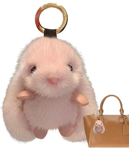 Genérico Llavero y borroso del conejito,Llavero animal lindo, Colgante de llavero de coche, Colgante de llavero de muñeco de peluche para bolso, mochila, niños y niñas