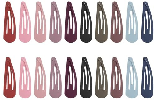 Giantree Lot de 20 barrettes à cheveux antidérapantes en métal pour femme - 7cm - Cheveux fins et épais (10 couleurs)