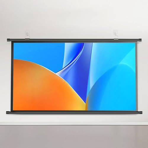 HJXGQJM Manual Pull Down Projector Screen HD Movie Screen For Home Theater Portable Roll Up Projection Screen For Outdoor Camping，Perfect For Meeting, School, Home, Theatre(16:9,72)