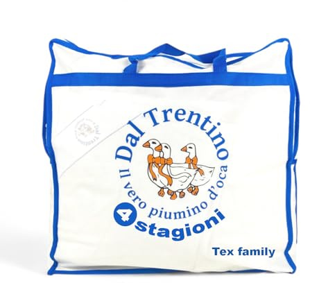 Piumino d’Oca Trentino 4 Stagioni, 2 Piumini Separabili, Soffice, Versatile, 50% Piumino e 50% Piuma d’Oca, Certificato OEKO-TEX - Letto Singolo - 1 Piazza - Cm. 155X200