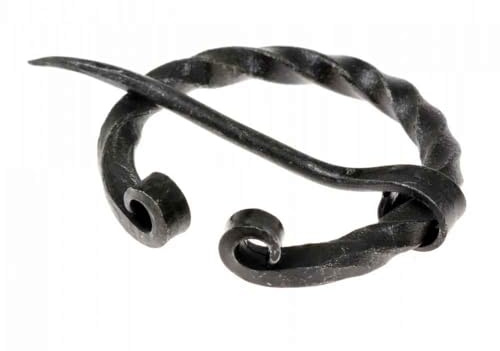 Pera Peris Kleiner Hufeisen-Fibel der Wikingerzeit aus Eisen mit eingerollten Enden Mystische Brosche Wikinger Gewandschmuck Fibel LARP