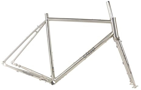 700C Rennrad Rahmenset 48 51 54 56 58cm Chrom Molybdän Stahl Scheibenbremse Fahrrad Rahmen Steckachsenrahmen 100/142MM BSA BB68mm Externe Verlegung(Titanium,58cm)