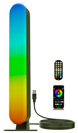 ThreeH Barra luminosa RGB Lampada da tavolo a LED per TV da gioco Retroilluminazione USB alimentata con APP e telecomando Sincronizzazione musicale dei colori