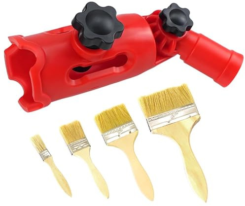 Multi-Angle Paint Roller Extension Pole Holder, Extendable Paint Brush Holder with 180° Rotation, Long Reach Paint Brush Tool with 4 Size Brush for High Ceilings Corners