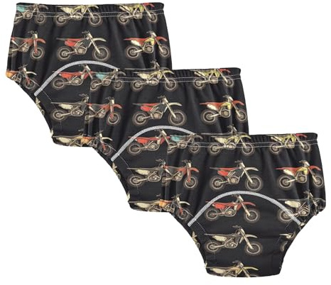 Mazeann Motorcycle Motorbikes Retro Toddler Potty Training Underwear Cotton Absorbent Soft Baby Girl Boy Potty Training Pant 4T Multi