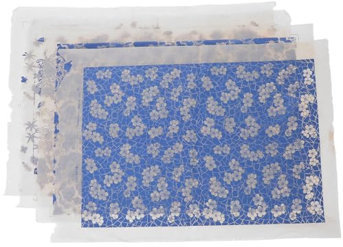 Zerodeko 4 Blätter Teiliges Unterglasur transferpapier für Keramik und Töpferware Hitzebeständig Einfach Anzuwenden Vielseitig für DIY Keramikdekor und Töpferton brennarbeiten