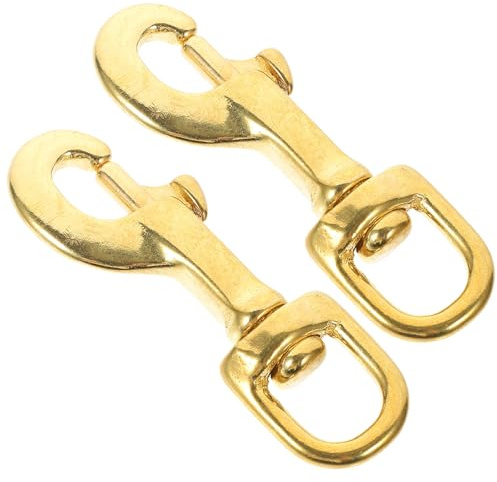 ULTECHNOVO 2Pcs Brass Swivel Snap Hooks with Trigger Clips, Lanyard Clasps for Keychains and DIY Accessories, Sturdy Rotating Hooks for Flagpole, Belt, and Rope Use