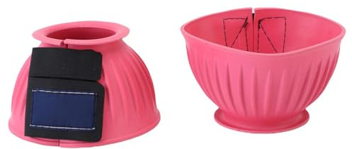 Jiawu Flexible Hufglocken für Pferde, Weicher Pferdehufschutz für den Wettkampf, 1 Paar Pferdepflegegamaschen für das Reittraining (PINK)