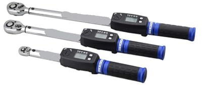 QZCX Llave dinamométrica digital, Llave dinamométrica digital electrónica de 3 piezas con par preestablecido ajustable de 5 a 300 nm