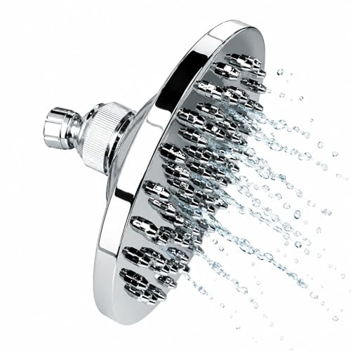 NAVPLUS Regenduschkopf 6 Zoll (15 cm) – Hochdruck Regendusche für Hausbesitzer & Badsanierer, Wellness-Dusche, 360° justierbar, kalkabweisend, G 1/2 Anschluss, Chrom-Optik