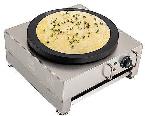 Loobiiny 2800W Pancake Maker Pancake Maker 40cm Pancake Sartén Eléctrica con Espátula de Madera 50 – 300 °C Antiadherente Fladenbäcker Pancake Máquina para Panqueques para Crepes Panqueques