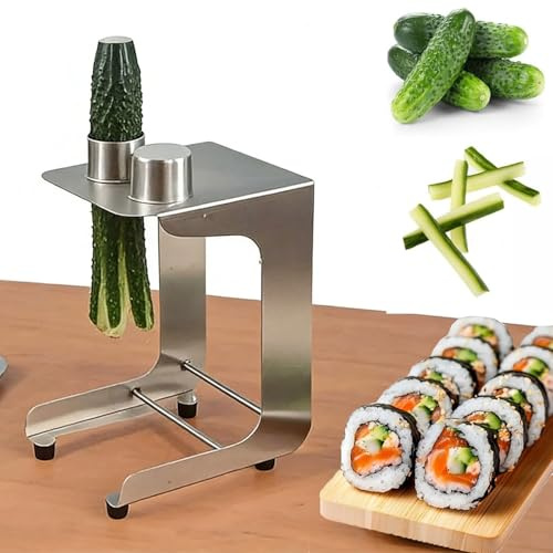 Rostfritt stål gurkskärare och morotspinnverktyg, skär 10 skivor/minuter, 45 mm diameter, lätt att rengöra för matlagning och sushiberedning