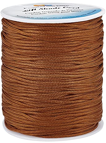 PH PandaHall 100 Iarde Corda in Nylon Intrecciato 1.5mm Filo di Nylon per Braccialetti, Marrone Cordoncino per Braccialetti per Collane Perline Gioielli Macrame Fai Da Te